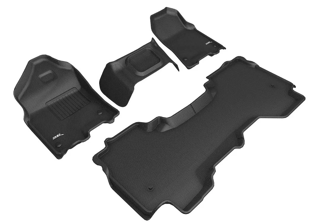 L1DG03001509 – 3D MATS/U-AC Floor Liner, Black Custom Fit Raised Edge Thermoplastic Rubber Of Carbon Fiber Texture Wi...